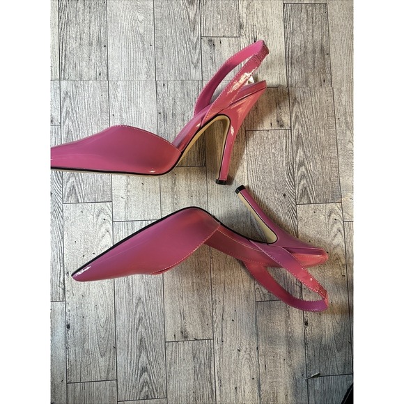 Marc Fisher Hot Pink Patent Slingback Heels |‎ Pointed Toe Size 9 - Picture 7 of 16
